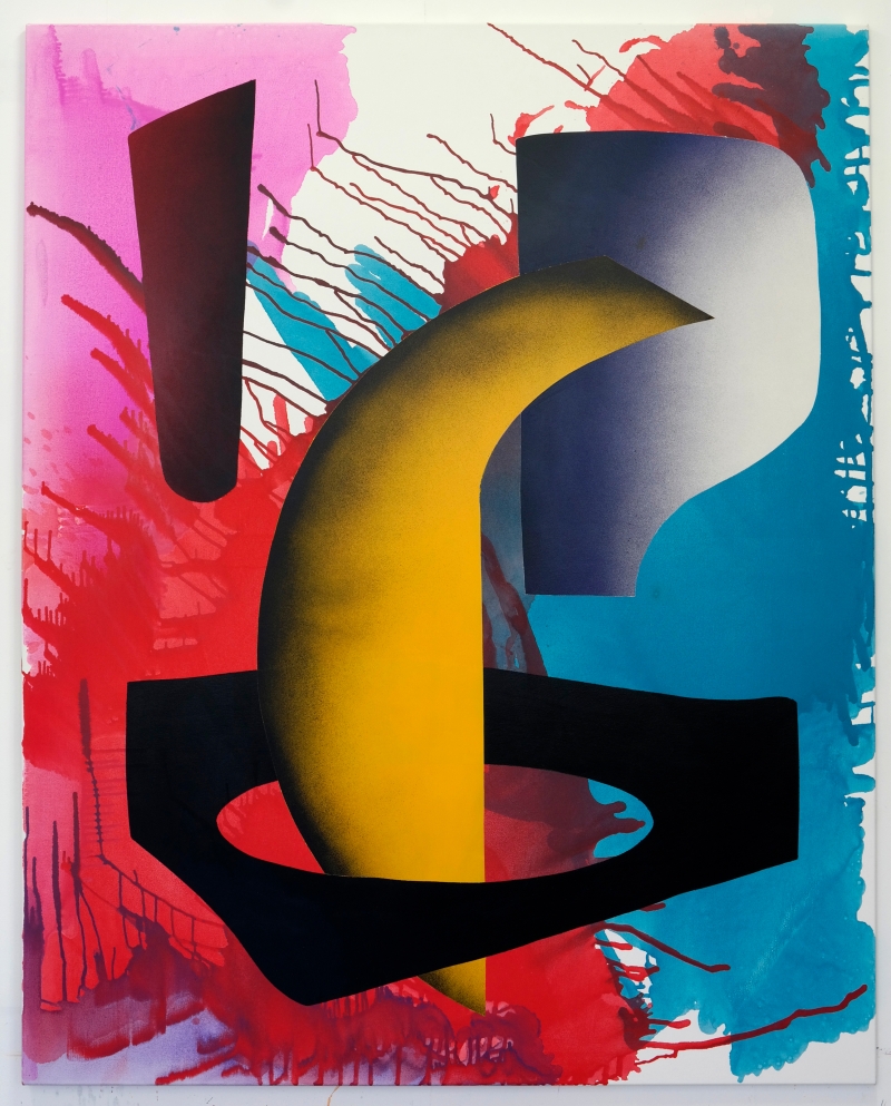 Through#2, 2020, 200 x 160 cm, lacquer on canvas